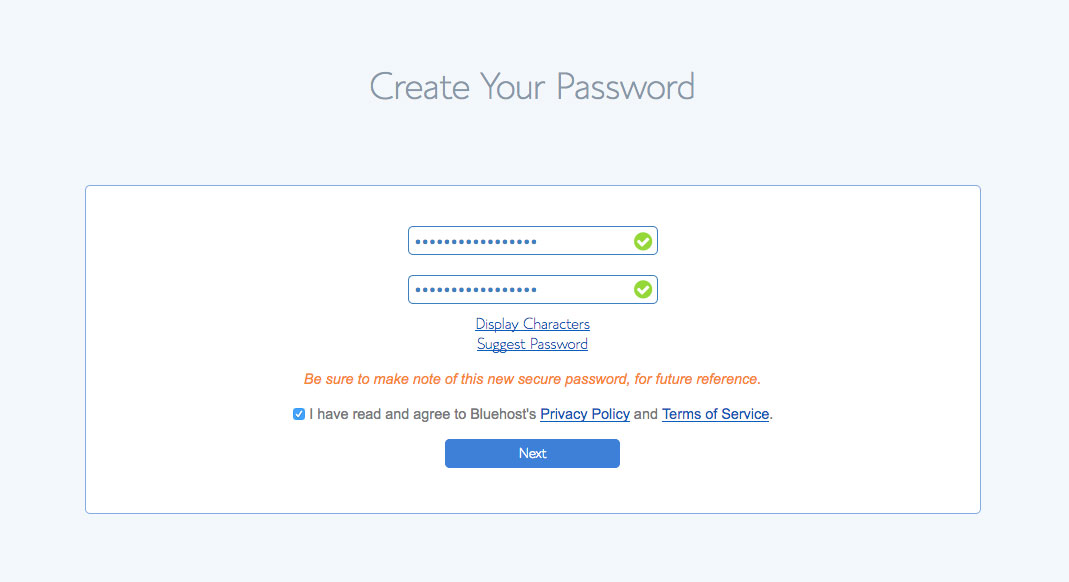 Choose password